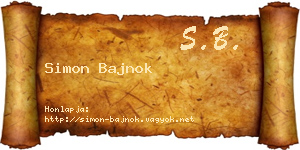 Simon Bajnok névjegykártya